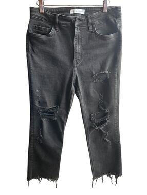 Flying Monkey Distressed Black Straight Jeans Size 30